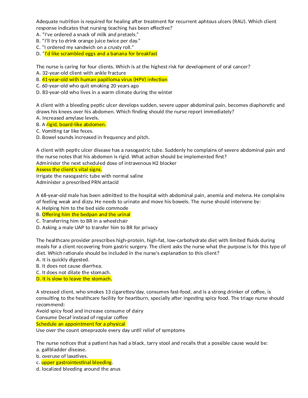 Preview image for Nursing 3165-PP Questions Compiled.  100% Correct Answers